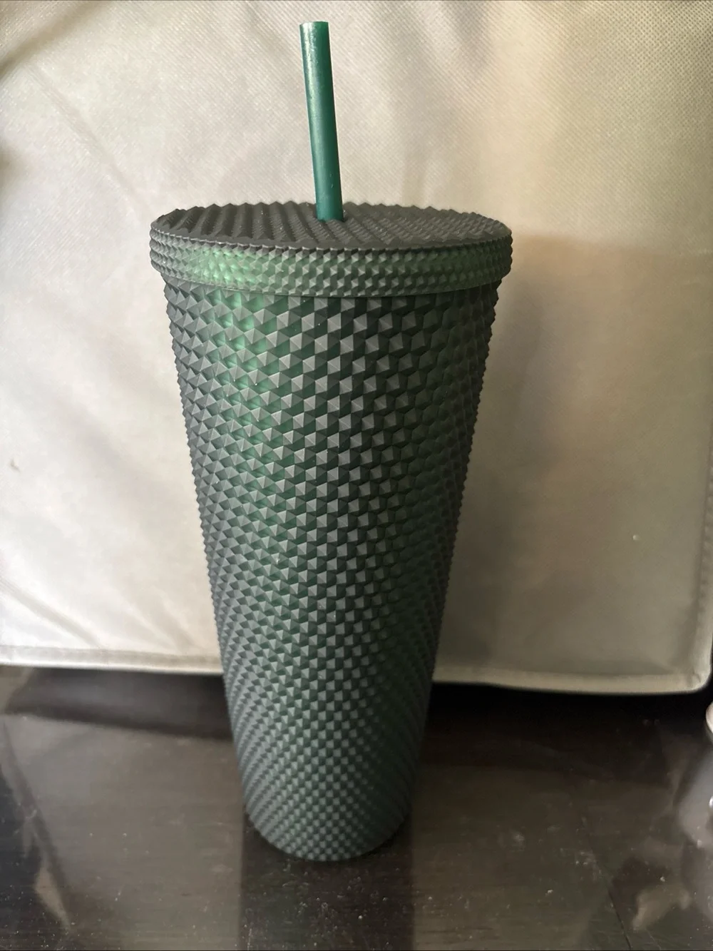 Starbucks Matte Forest Green Studded Cold Cup with Matching Straw
